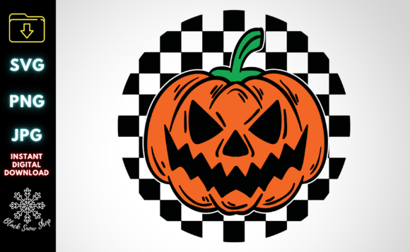 Checkered Pumpkin Halloween SVG: A Spooky Yet Charming Design