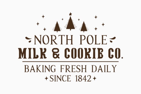 Milk Cookie Co Christmas Sign: Retro Graphics for Crafts